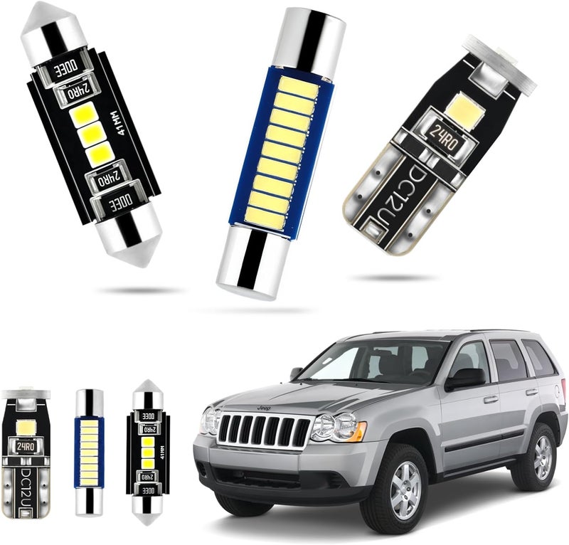 EASY EAGLE LED Interior Car Lights for Grand-Cherokee-1999-2010: 14 Piece Kit White LED Light Bulbs - Super Bright 6000K + Install Tool - Image 1